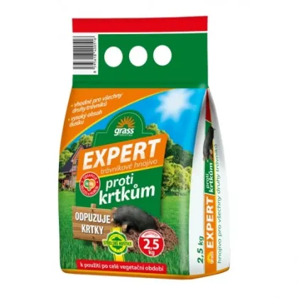 Trávnikové hnojivo proti krtkom - Expert - hnojivo na trávniky - 2,5 kg